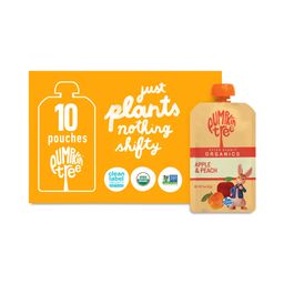 Organic Fruit Puree Pouches, Apple & Peach
