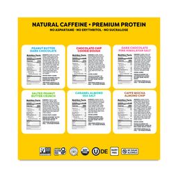 Caffeine & Protein Bars, Variety Pack, Value Size