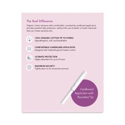 Organic Cotton Tampons with Cardboard Applicators, Regular