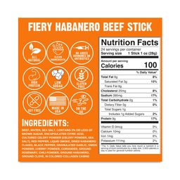 Beef Sticks, Fiery Habanero