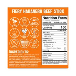 Beef Sticks, Fiery Habanero