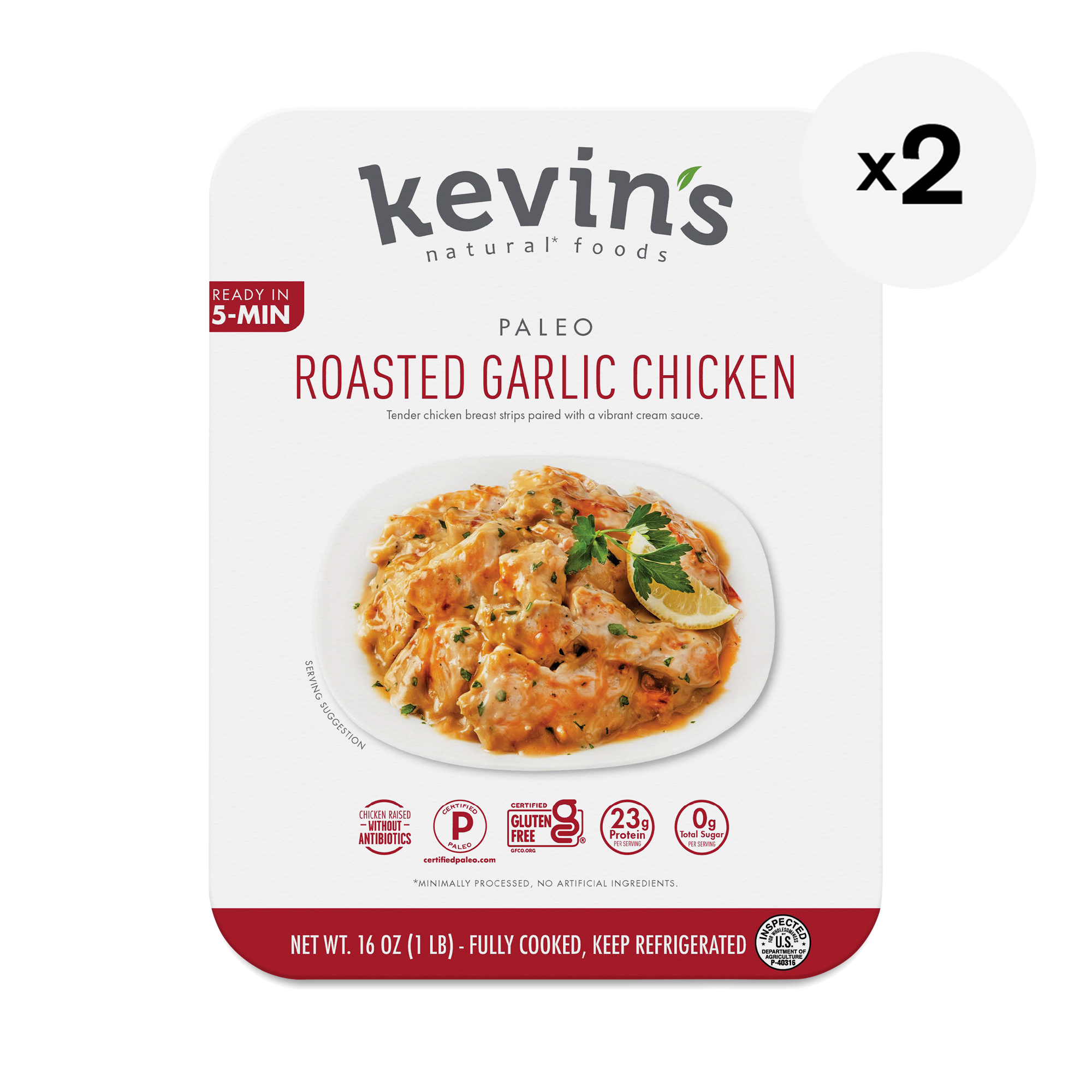 Kevin's Natural Foods Roasted Garlic Chicken, 2 Pack Thrive Market