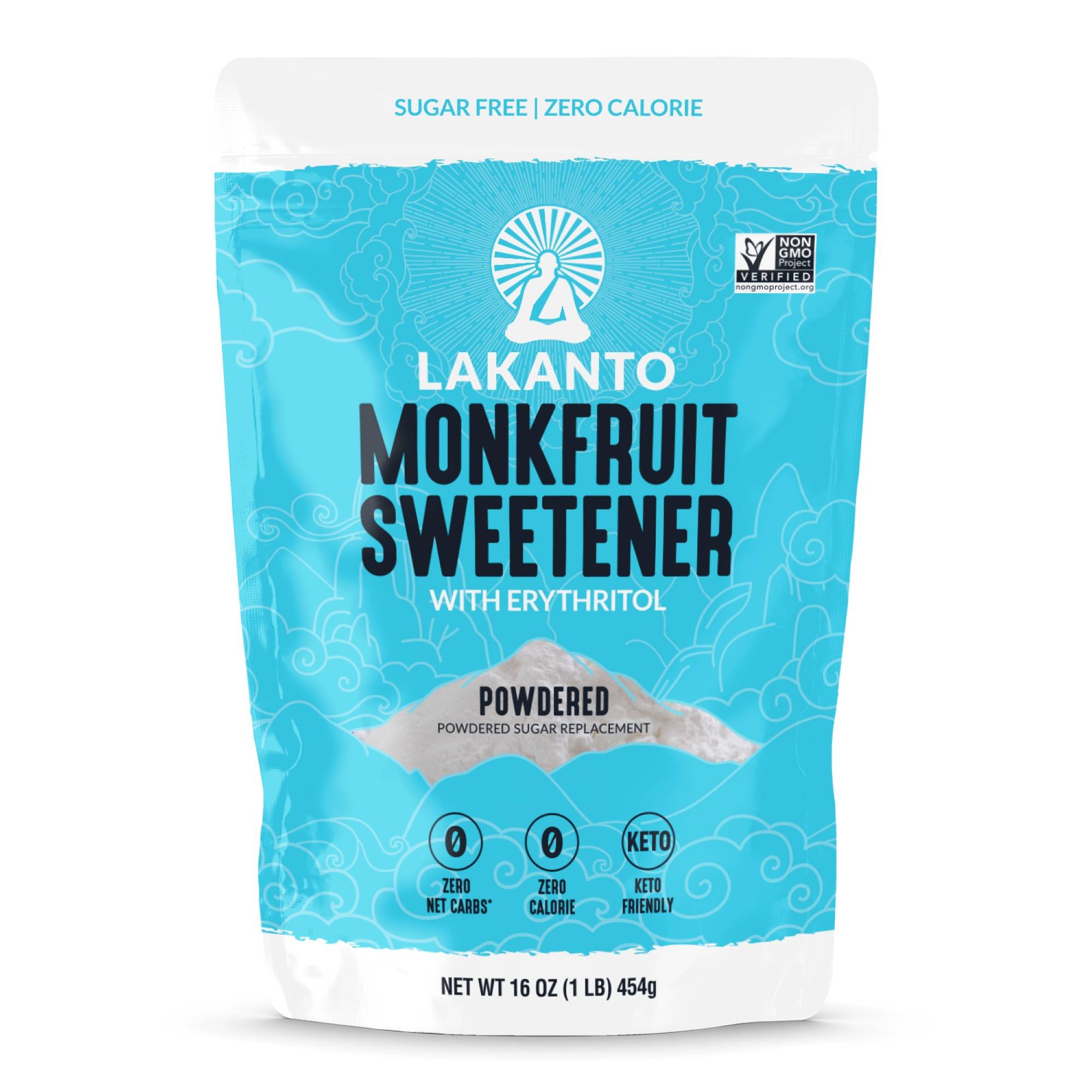 Lakanto Powdered Monkfruit Sweetener with Erythritol 16 oz