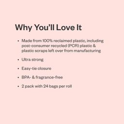 100% Reclaimed Plastic Small Trash Bags, 4 Gallon