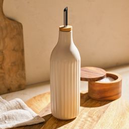Ceramic Oil or Vinegar Dispenser, Oat