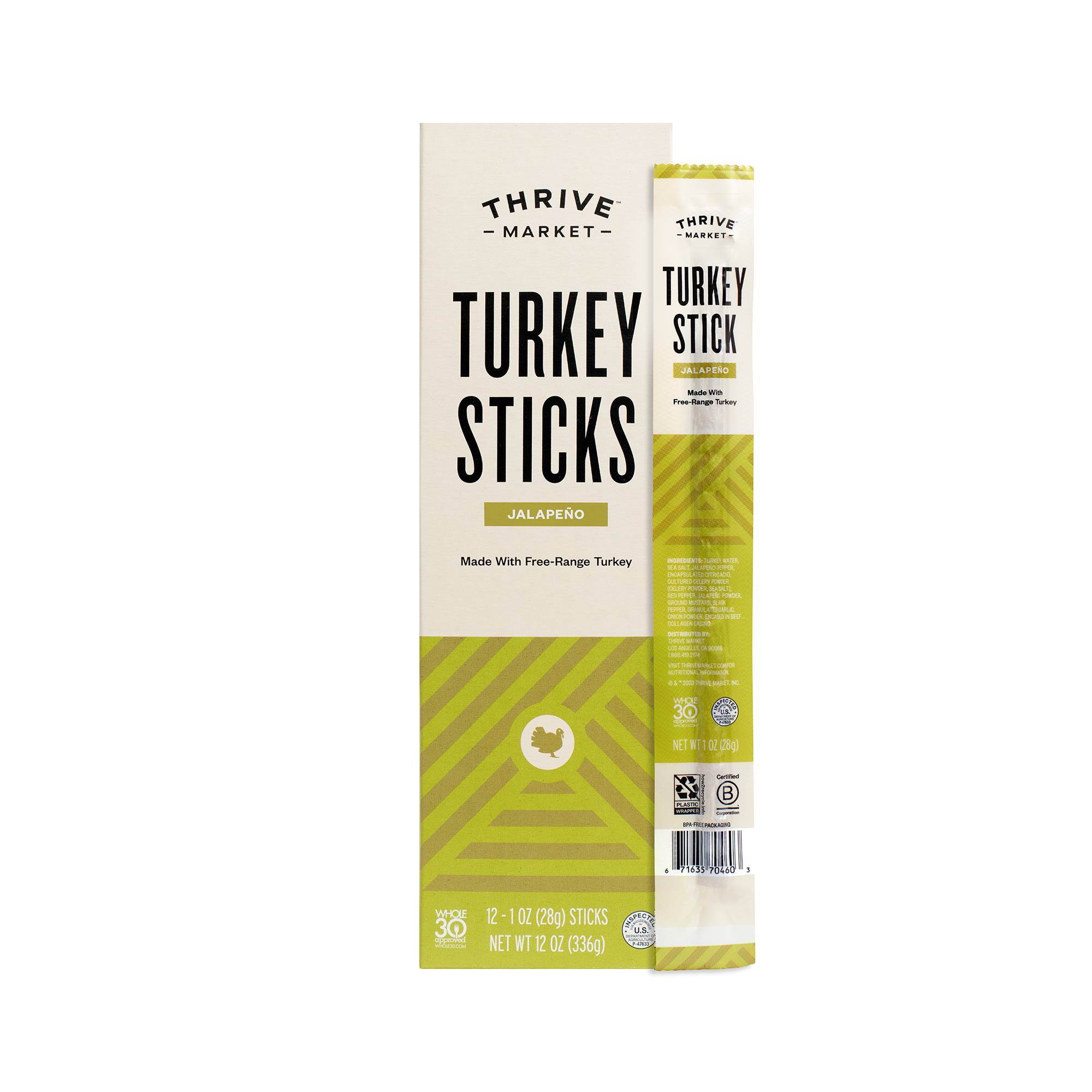 Free-Range Turkey Sticks, Jalapeno