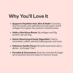 Grass-Fed Collagen Peptide Packets, Vanilla