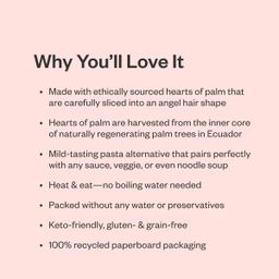 Hearts of Palm Pasta, Angel Hair