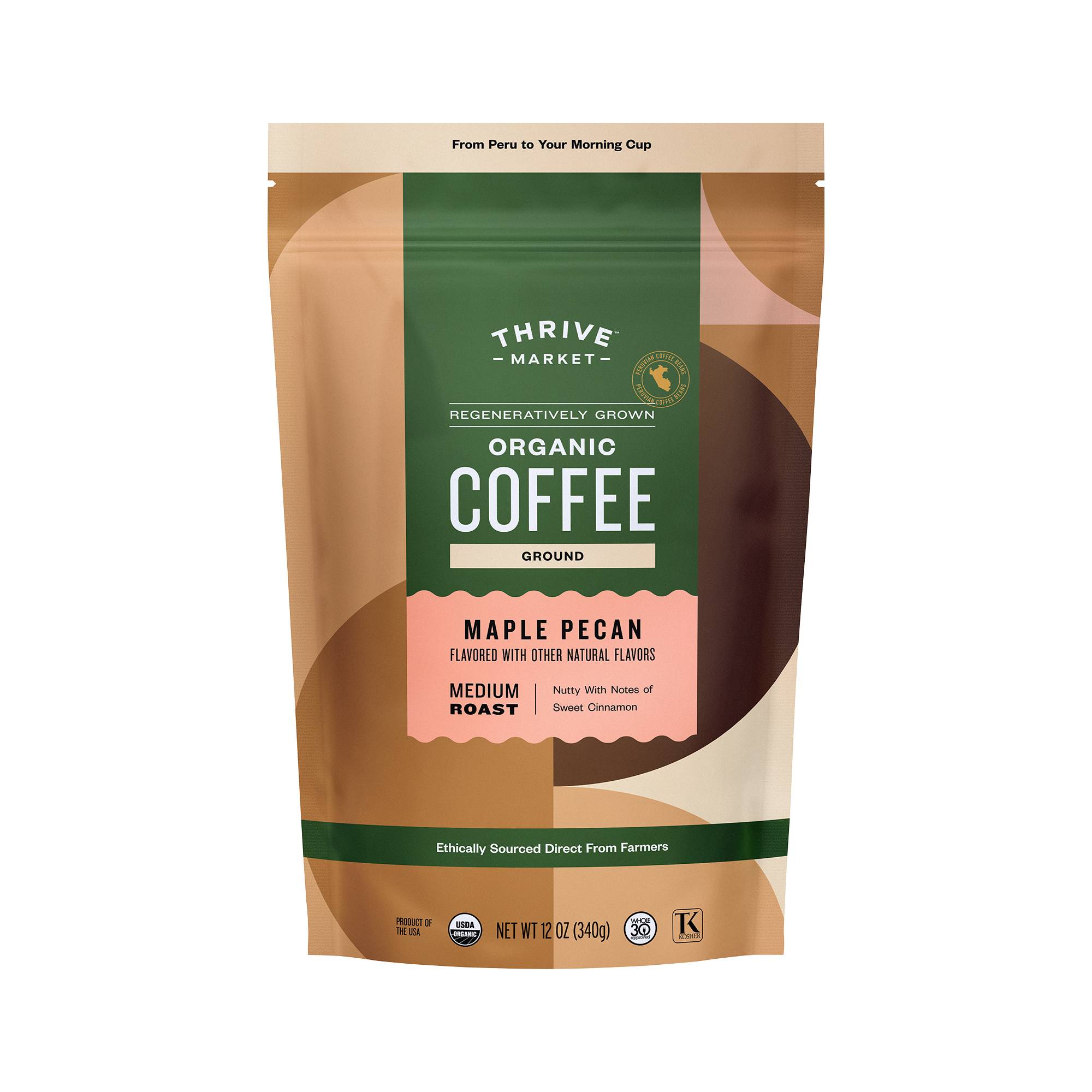 Maple Pecan Coffee, Regeneratively Grown Organic, Ground