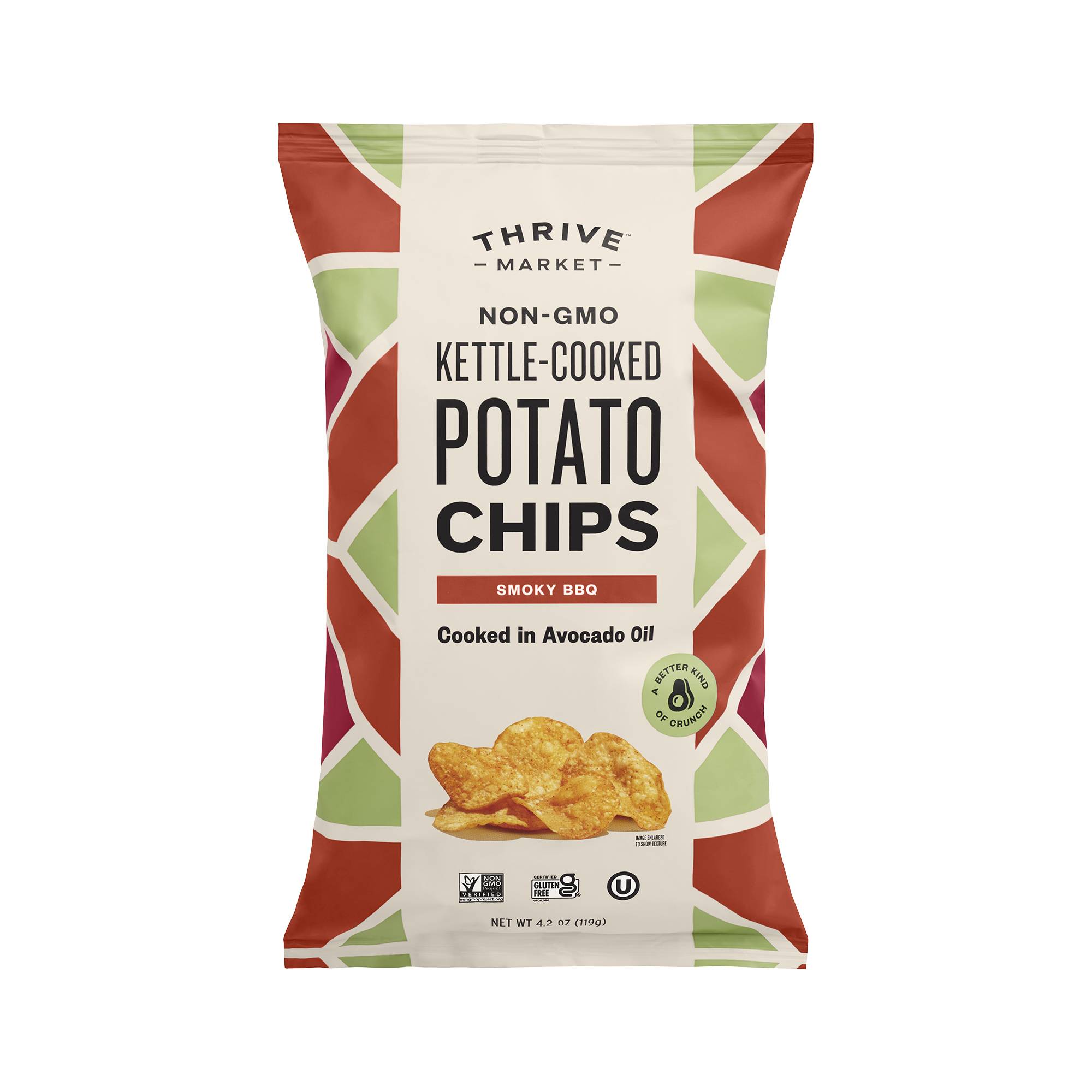 Non-GMO Avocado Oil Potato Chips, BBQ