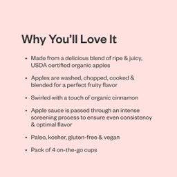 Organic Apple Sauce, Cinnamon