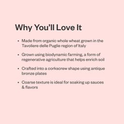 Organic Biodynamic Whole Wheat Fusilli