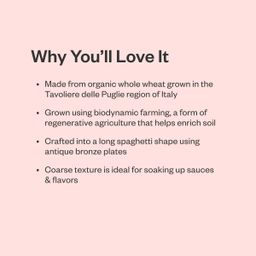Organic Biodynamic Whole Wheat Spaghetti