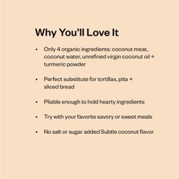 Organic Coconut Wraps, Turmeric