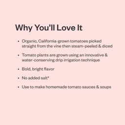 Organic Diced Tomatoes, No Salt Added