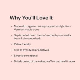 Organic Infused Maple Syrup, Cinnamon & Vanilla Bean
