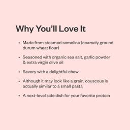 Organic Pearl Couscous, Garlic & Olive Oil