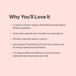 Organic Riced Broccoli & Cauliflower, Variety Pack