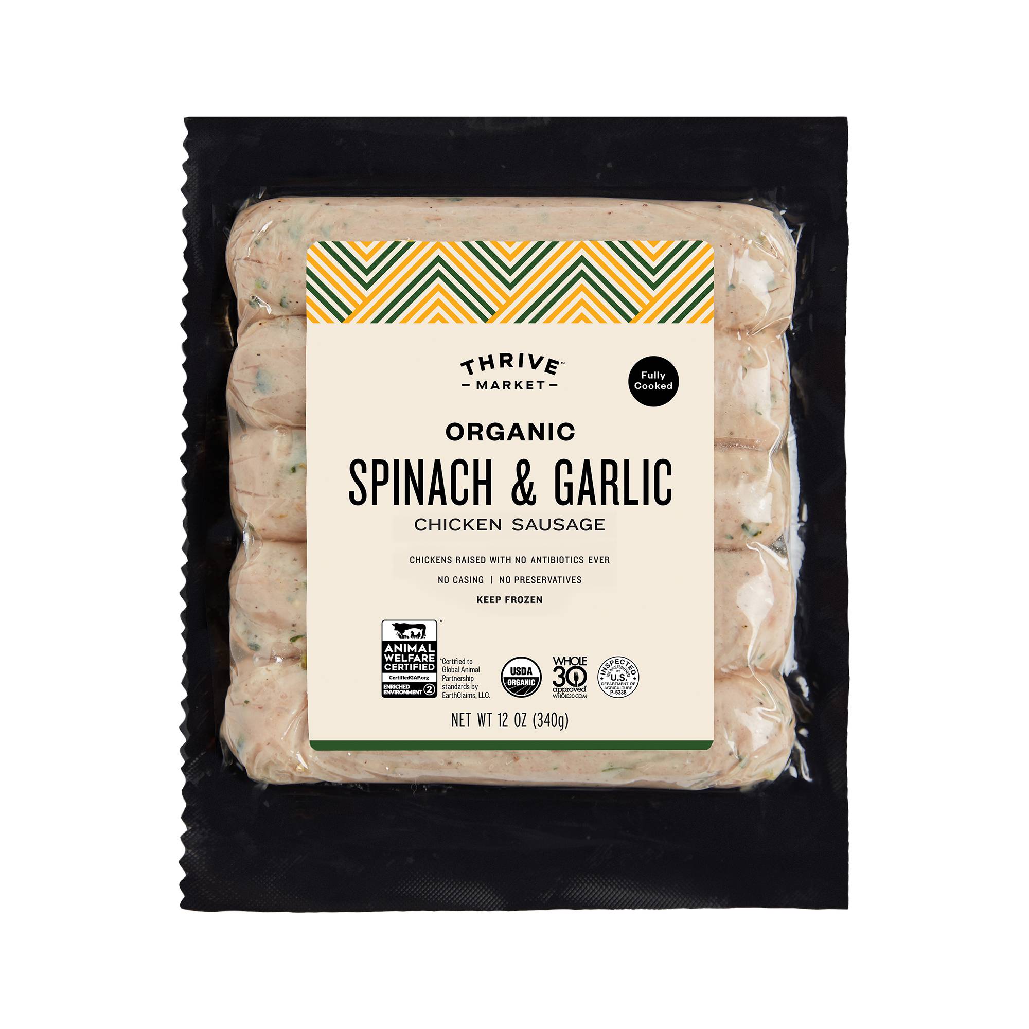 Organic Spinach & Garlic Chicken Sausage