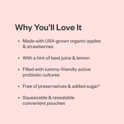 Organic Strawberry Apple Sauce with Probiotics