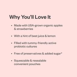 Organic Strawberry Apple Sauce with Probiotics
