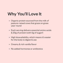 Organic Whey Protein Powder, Vanilla