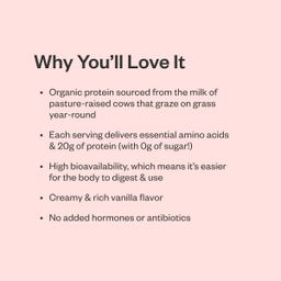 Organic Whey Protein Powder, Vanilla