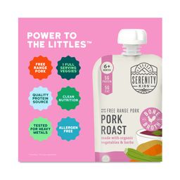 Baby Food Pouches, Free Range Pork Roast with Bone Broth, Organic Vegetables & Herbs