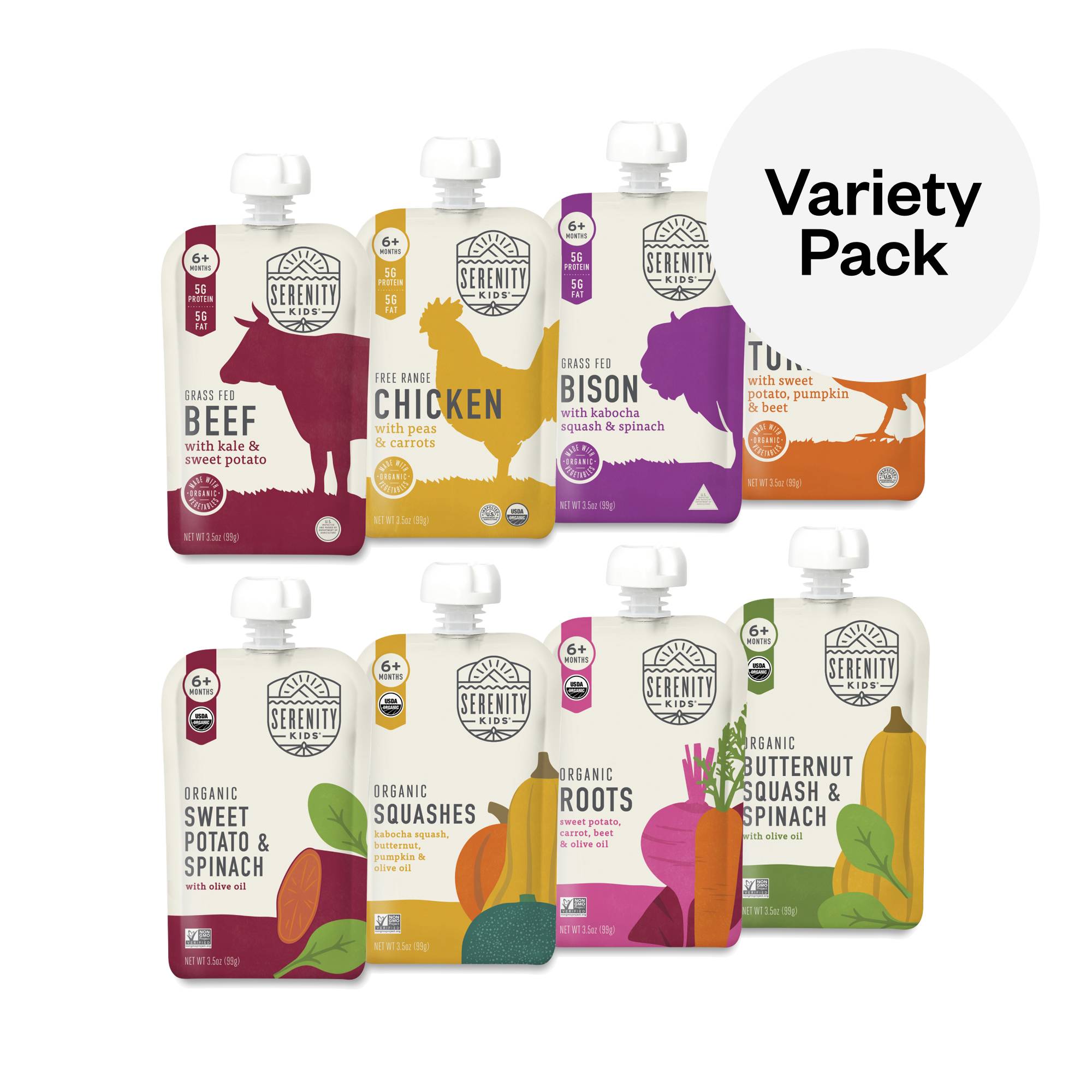 Baby Food Pouches, Meat & Veggies Variety Pack