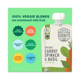Organic Carrots & Spinach with Basil and Olive Oil Baby Food