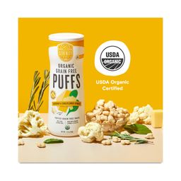 Organic Grain Free Puffs, Grass Fed Cheddar & Cauliflower Spinach