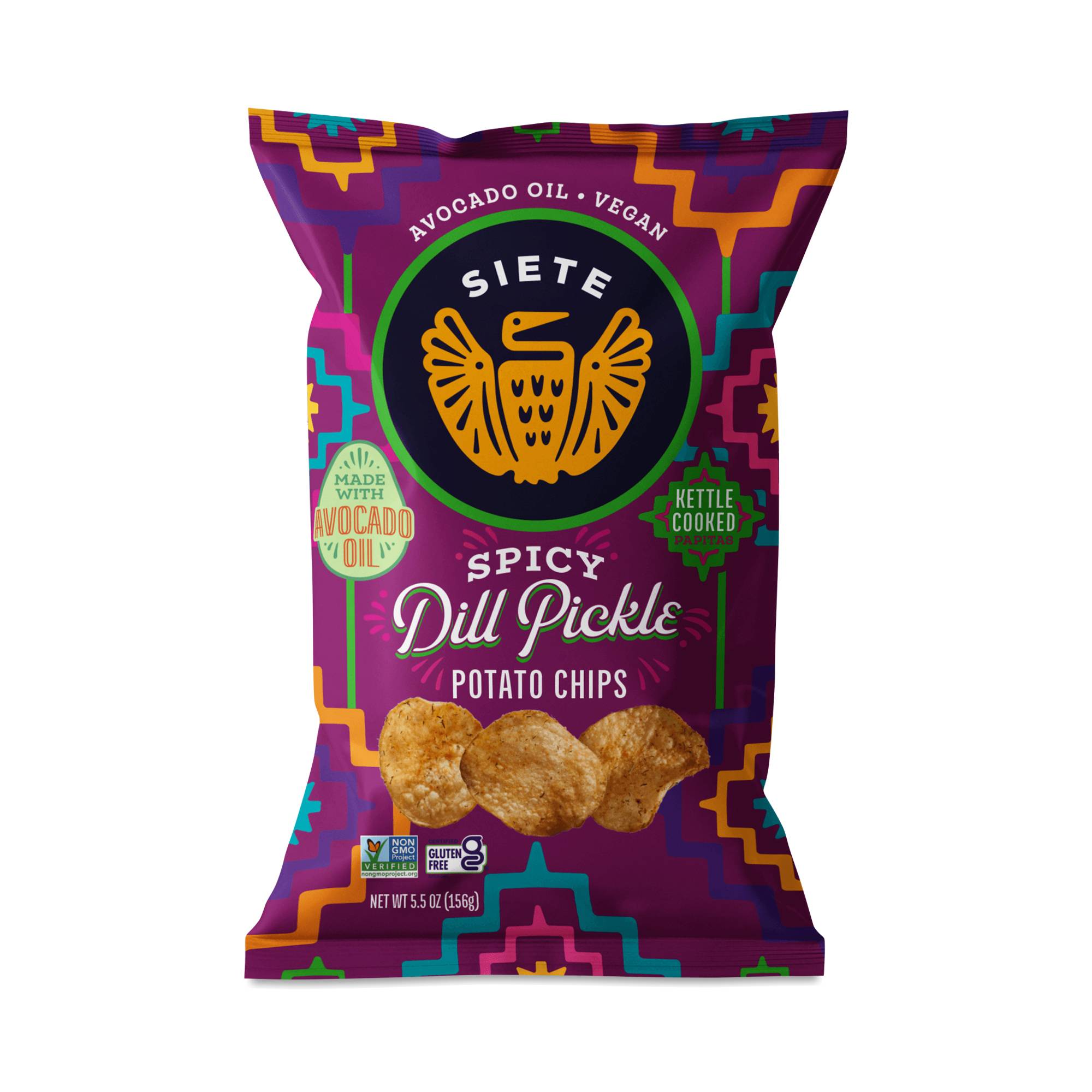 Spicy Dill Pickle Potato Chips, Kettle Cooked