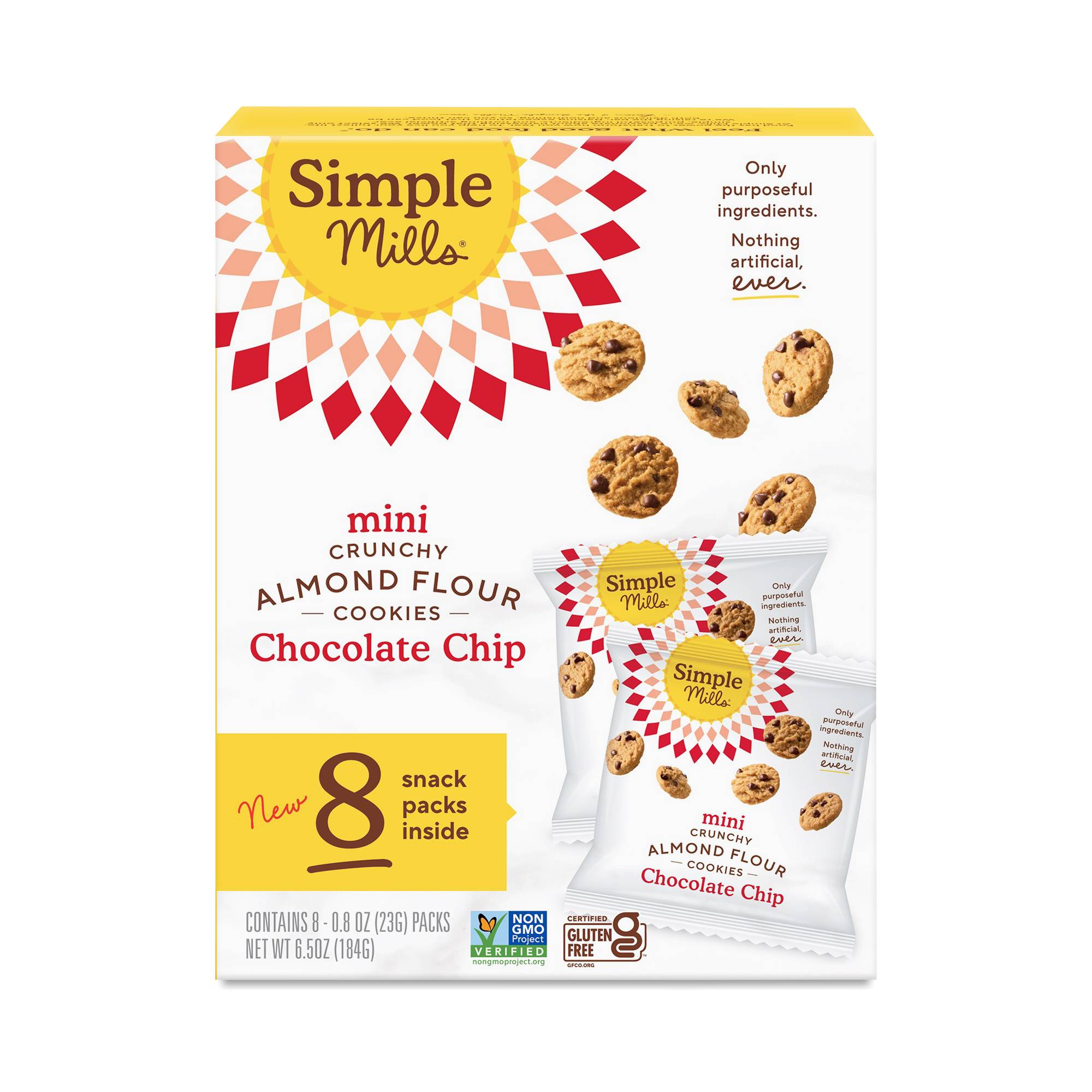 Mini Crunchy Cookies, Chocolate Chip, Snack Packs