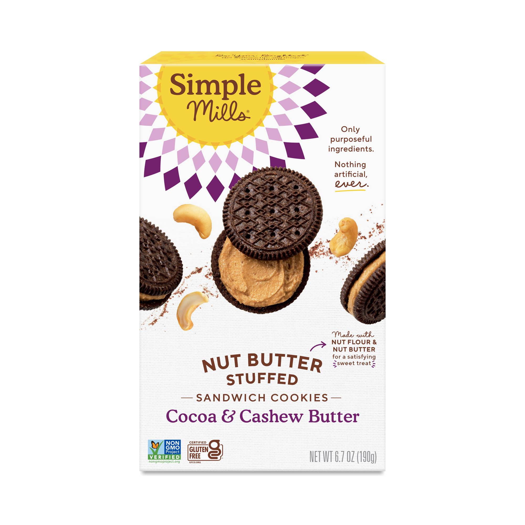 Nut Butter Stuffed Sandwich Cookies, Cocoa & Cashew Butter