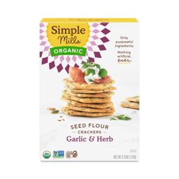 Organic Seed Flour Crackers, Garlic & Herb