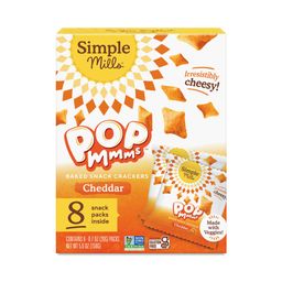 Pop Mmms Baked Snack Crackers, Cheddar, Snack Packs