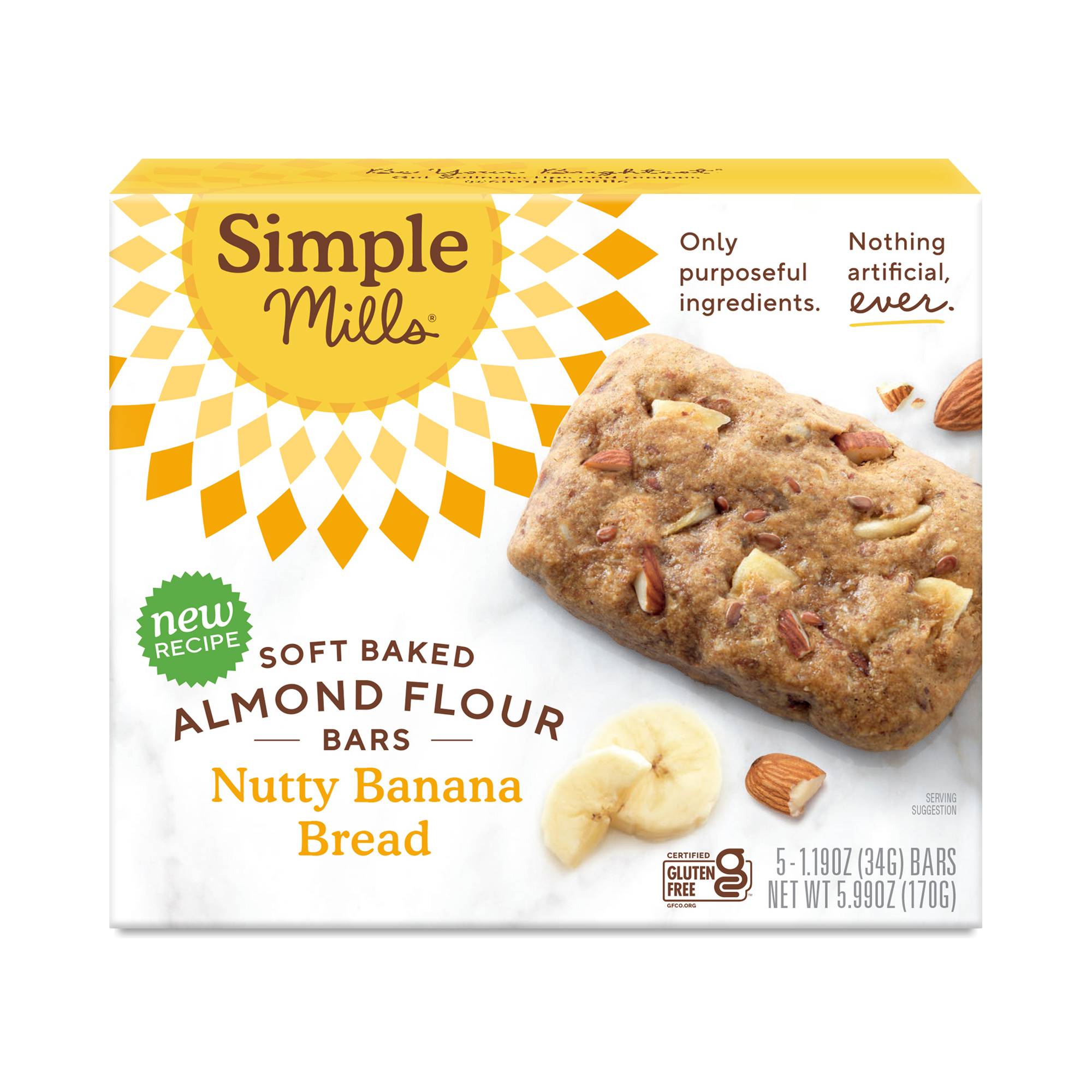 Soft Baked Almond Flour Bars, Nutty Banana Bread