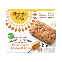Soft Baked Almond Flour Bars, Peanut Butter Chocolate Chip