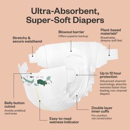 Ultra Soft & Absorbent Diapers, Size 1