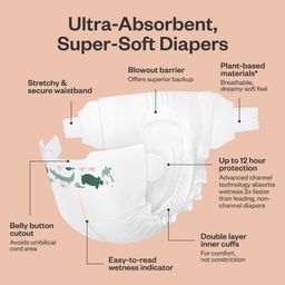 Value Size Ultra Soft & Absorbent Diapers, Size 1