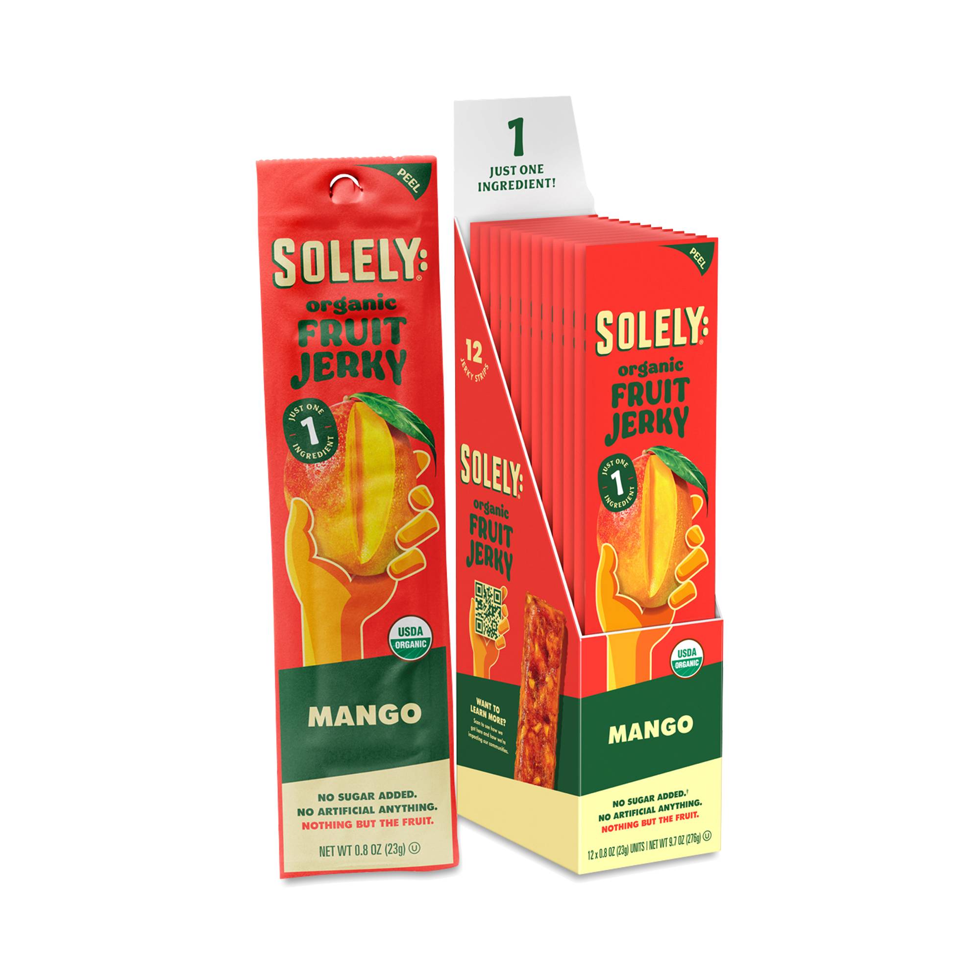 Organic Fruit Jerky, Mango, Snack Pack