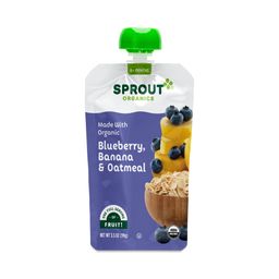 Baby Food Pouches, Blueberry, Banana & Oatmeal