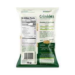 Crinklez Popped Chickpea & Veggie Crisps, Cheddar & Spinach