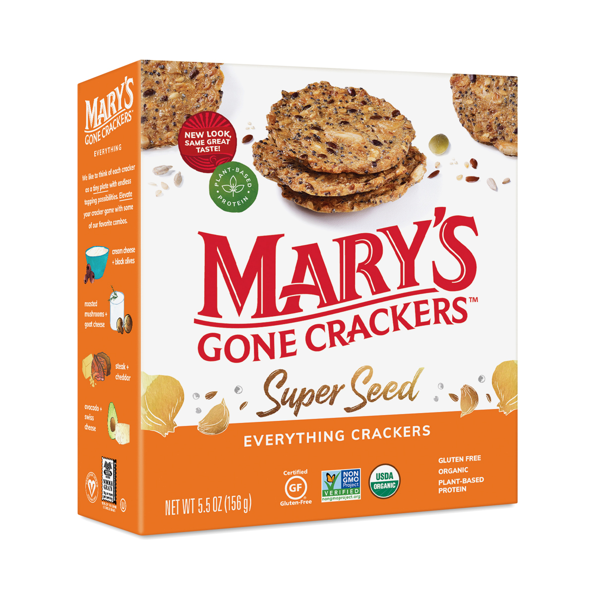 Mary’s Gone Crackers Organic Super Seed Crackers – Rosemary – 5 Oz (142g) – Non-GMO, Gluten Free