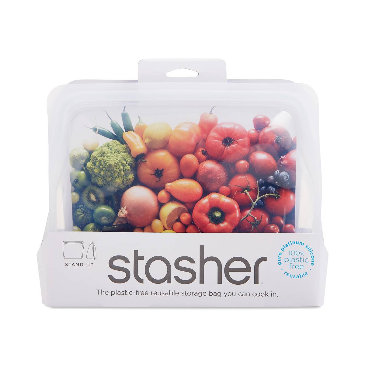 Reusable Stand-Up Bag Medium, Clear