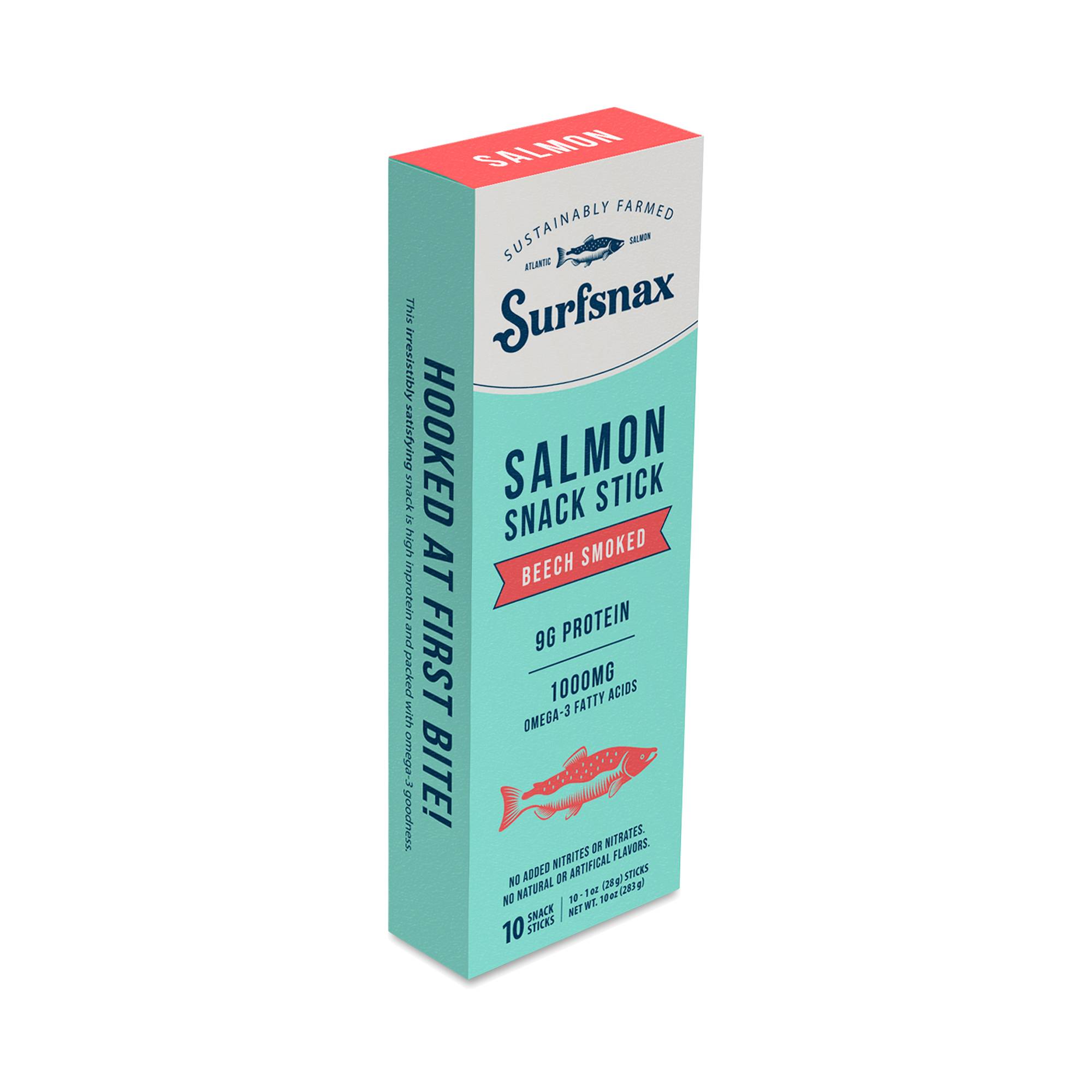 Salmon Snack Sticks, Beech Smoked