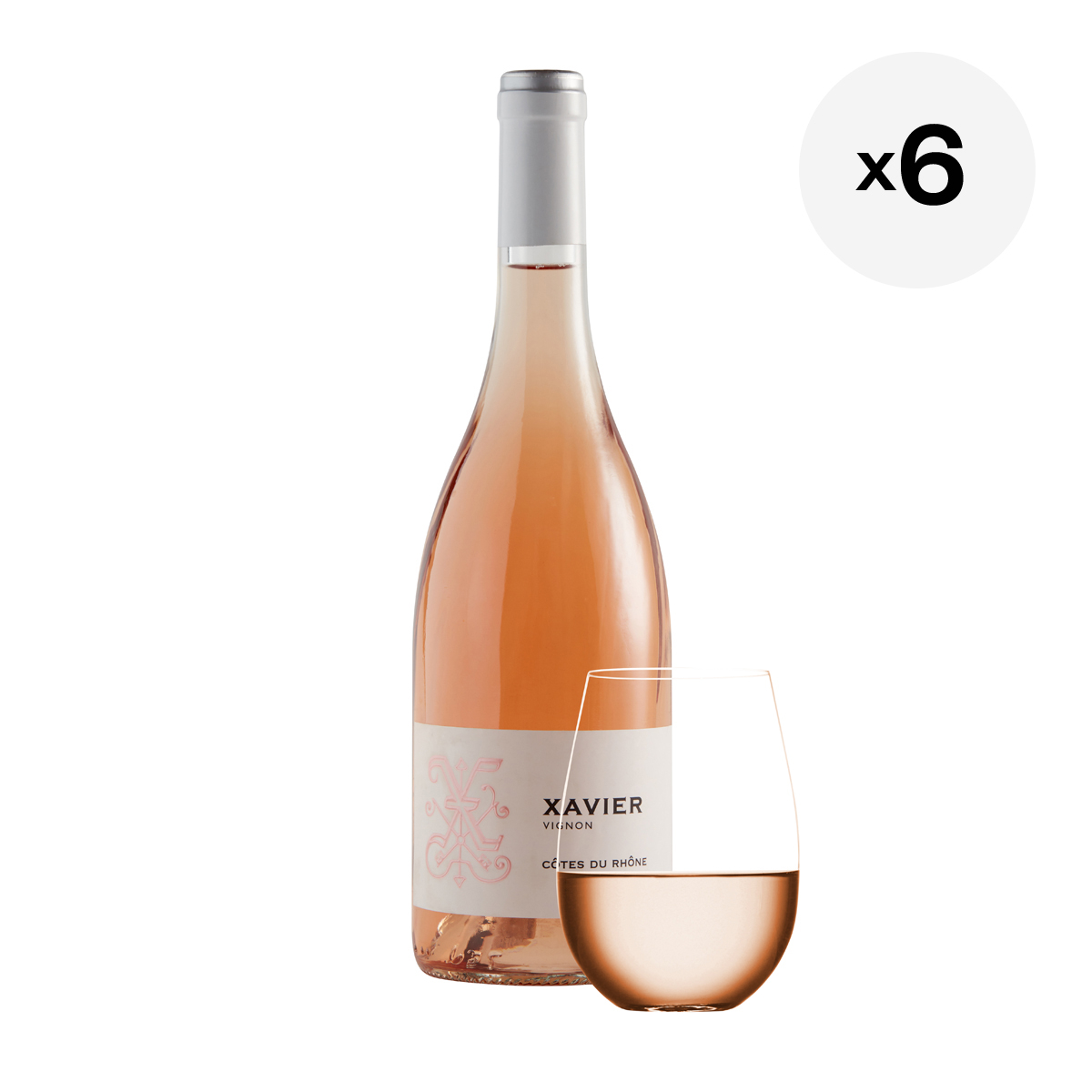 Xavier Vignon Cotes du Rhone Rosé 2020, Half Case of Wine Thrive Market