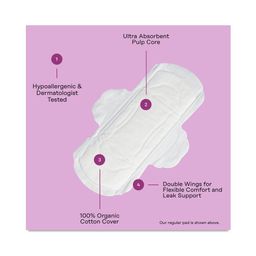 100% Organic Cotton Cover Pads with Wings, Cooling Herbs