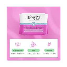 100% Organic Cotton Cover Pads with Wings, Cooling Herbs