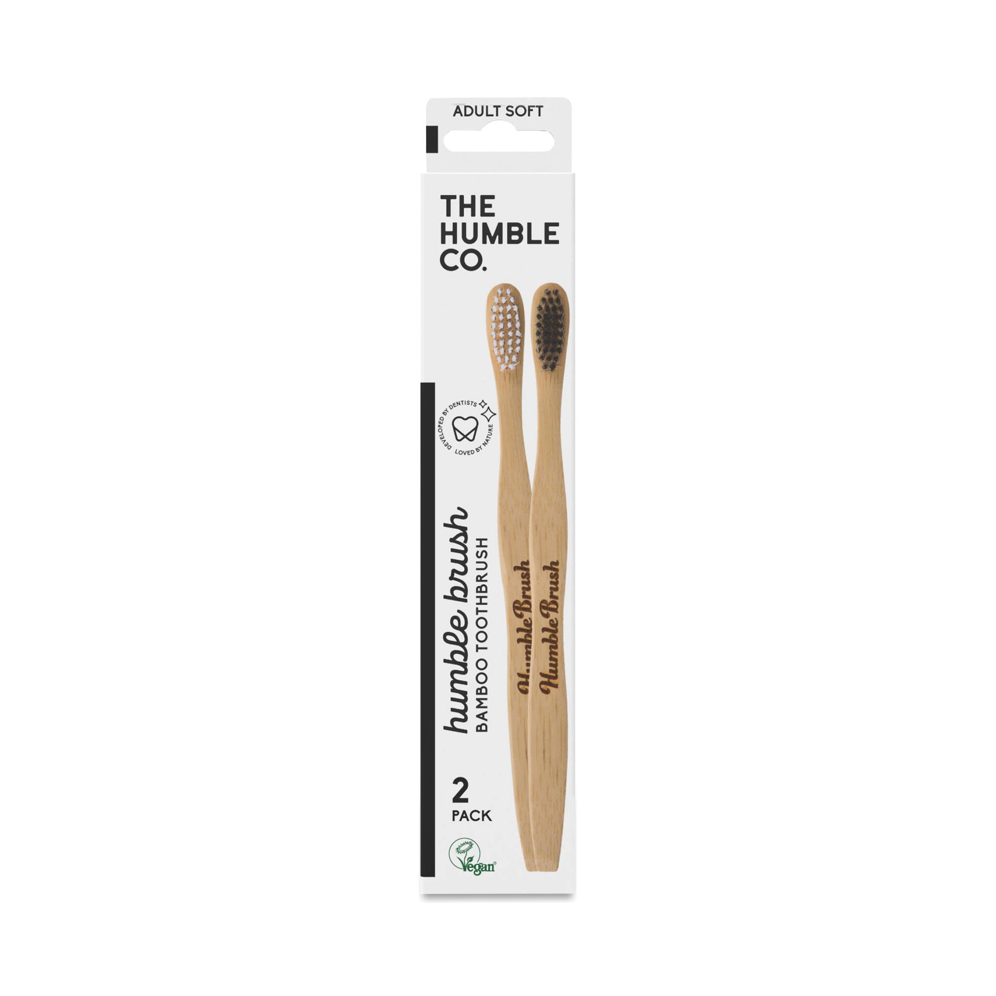 Soft Toothbrush 2-pack, Black & White